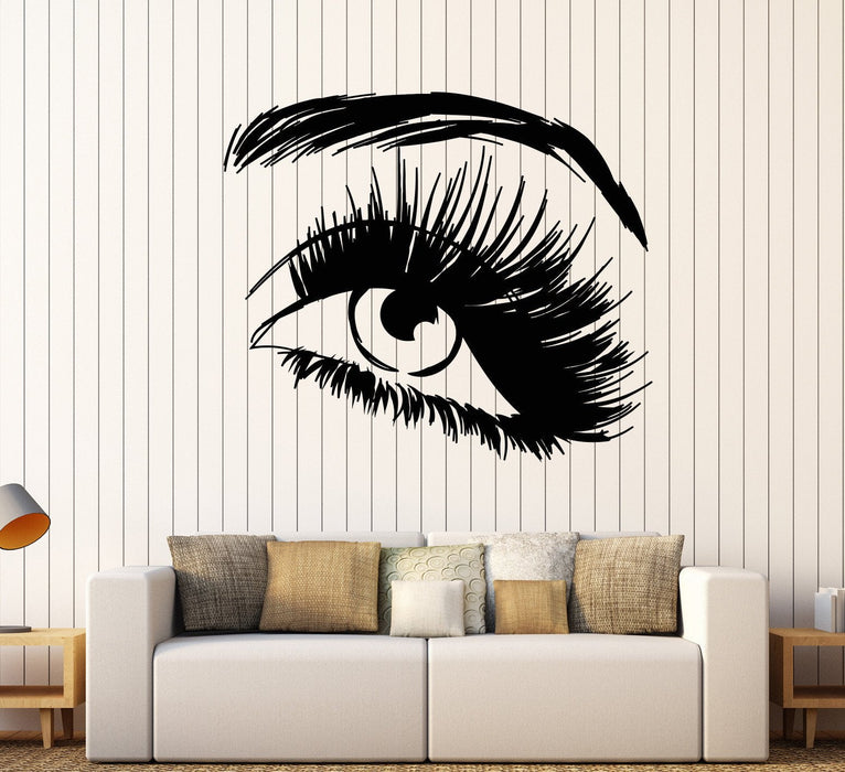 Vinyl Wall Decal Beautiful Eye Eyelashes Makeup Fashion Beauty Salon Stickers Unique Gift (1052ig)