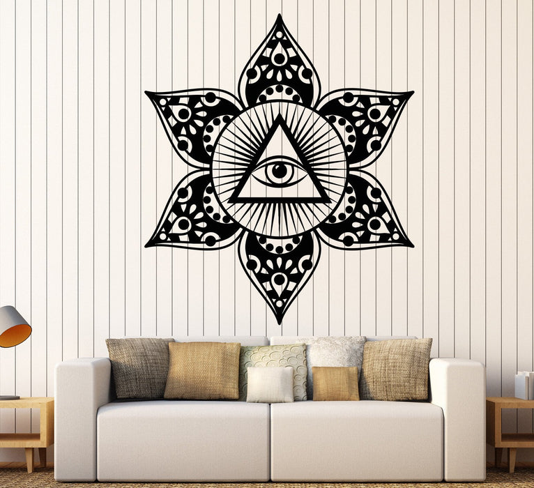 Vinyl Wall Decal Eye Of Providence All Seeing Eye Masonic Symbol Stickers Unique Gift (906ig)