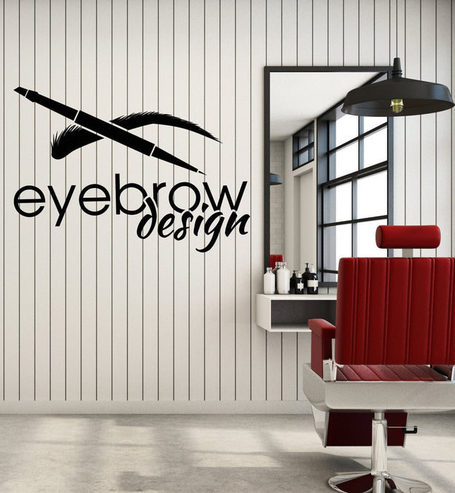 Vinyl Wall Decal Eyebrow Beauty Salon Logotype Brow Art Stickers (2584ig)