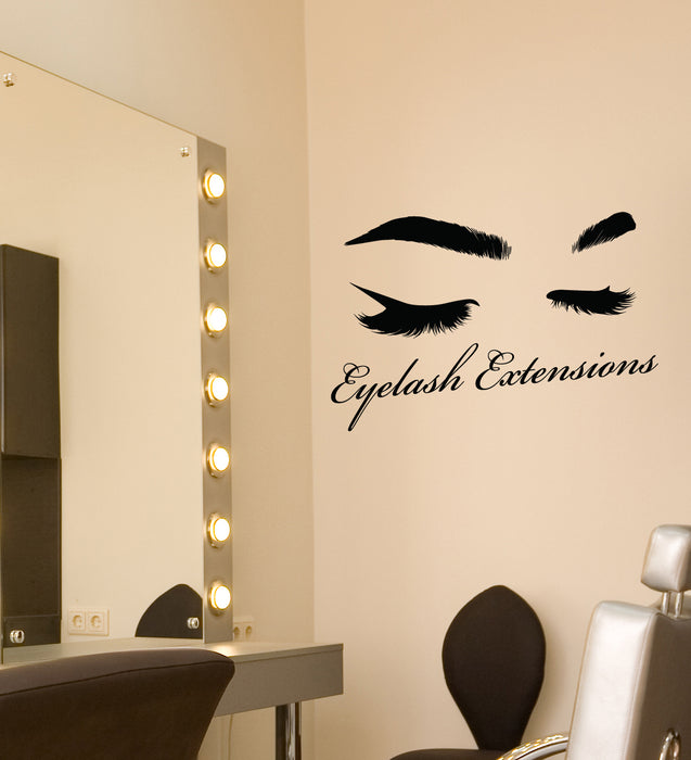 Vinyl Wall Decal Eyelash Extensions Logo Eyebrows Art Beauty Salon Stickers (4232ig)