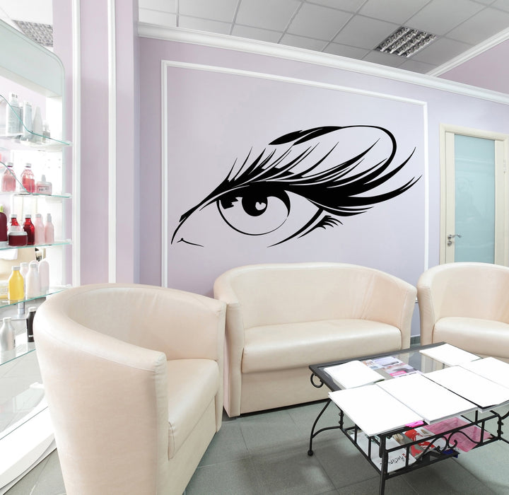 Vinyl Wall Decal Beautiful Eyelash Eye Girl Makeup Beauty Salon Stickers Unique Gift (1633ig)