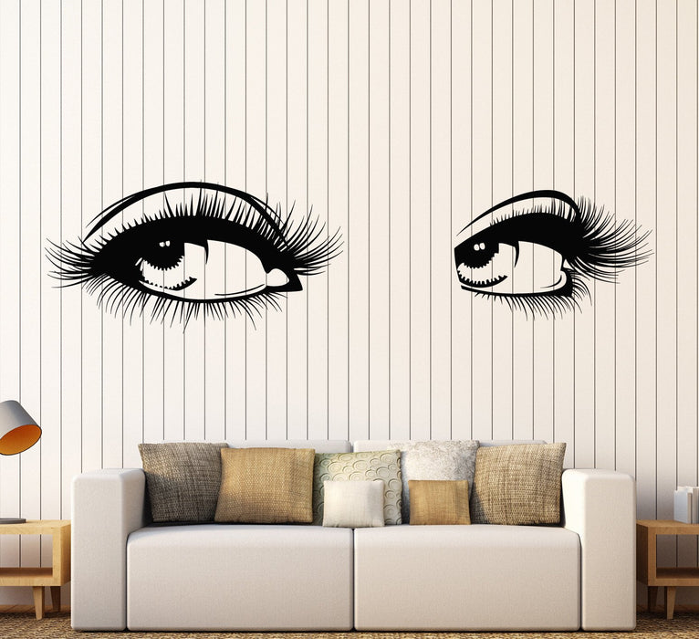 Vinyl Wall Decal Sexy Women's Eyes Eyelashes Girl Beauty Salon Stickers Unique Gift (1270ig)