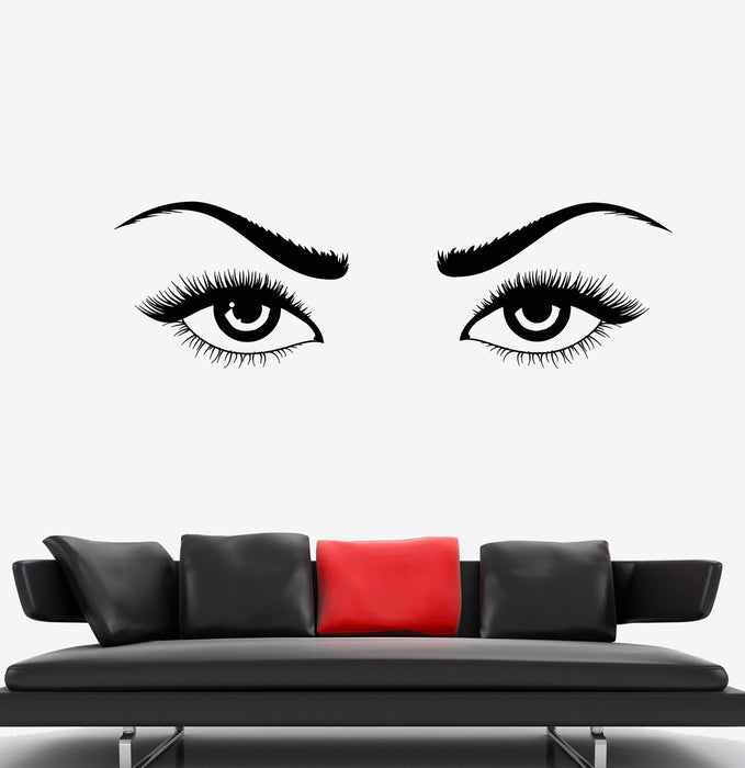 Vinyl Wall Decal Girl Beautiful Sexy Eyes Woman Eyelashes Eyebrow Stickers Unique Gift (1825ig)