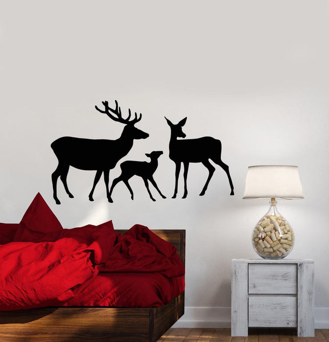 Vinyl Wall Decal Abstract Deer Family Forest Animals Stickers (2455ig)