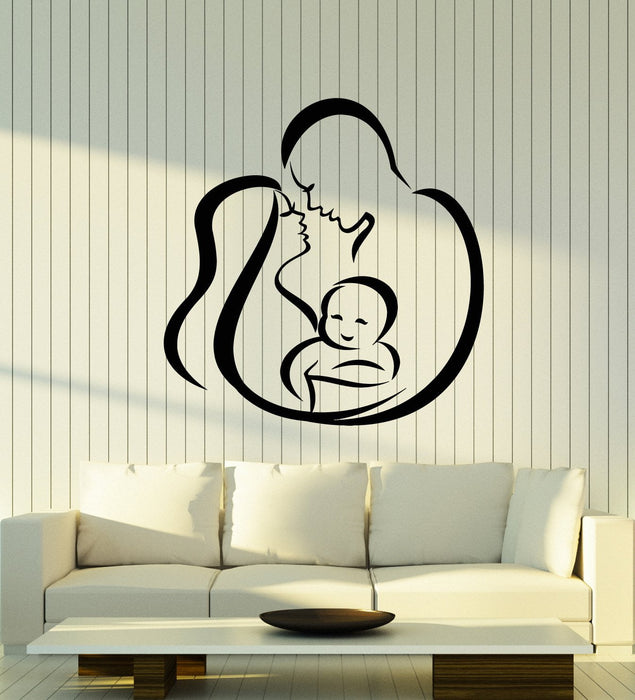 Виниловые наклейки на стену Абстрактные наклейки Женщина Мужчина Ребенок Семья Младенец (2797ig)