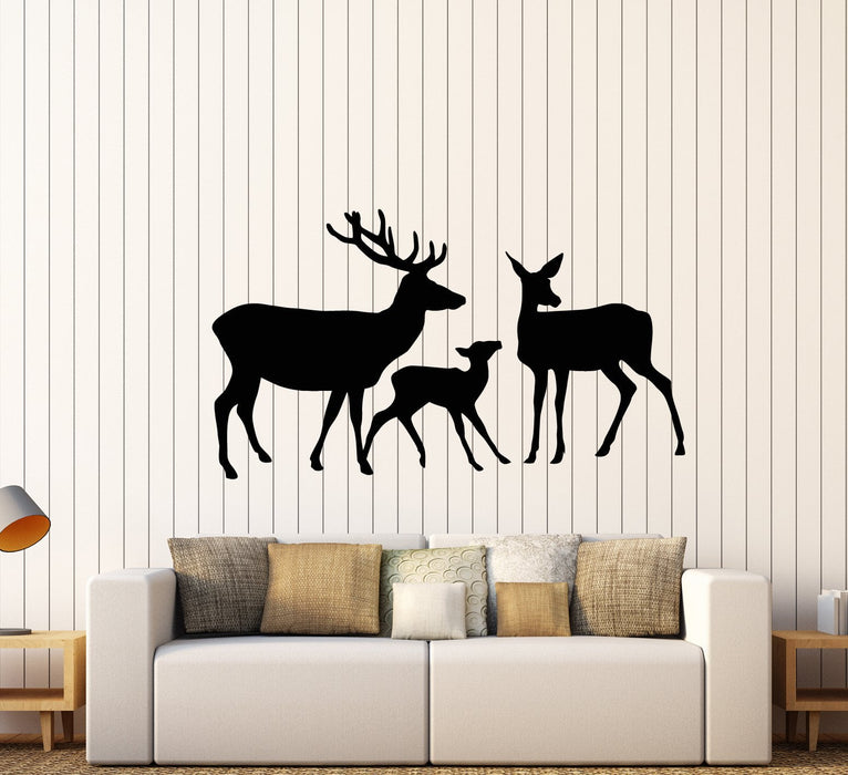 Vinyl Wall Decal Abstract Deer Family Forest Animals Stickers (2455ig)