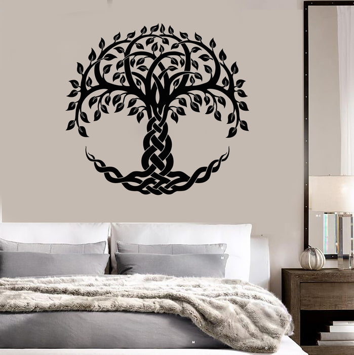 Vinyl Wall Decal Celtic Sacred Tree Of Life Ethnic Style Symbol Stickers Unique Gift (1478ig)
