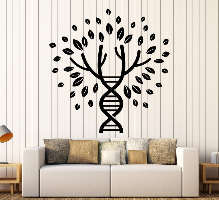 Vinyl Wall Decal Tree Of Life DNA Spiral Genus Bloodline Stickers Unique Gift (1740ig)