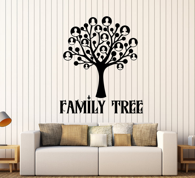 Vinyl Wall Decal Family Tree Word Logo Home Interior Stickers (3357ig)