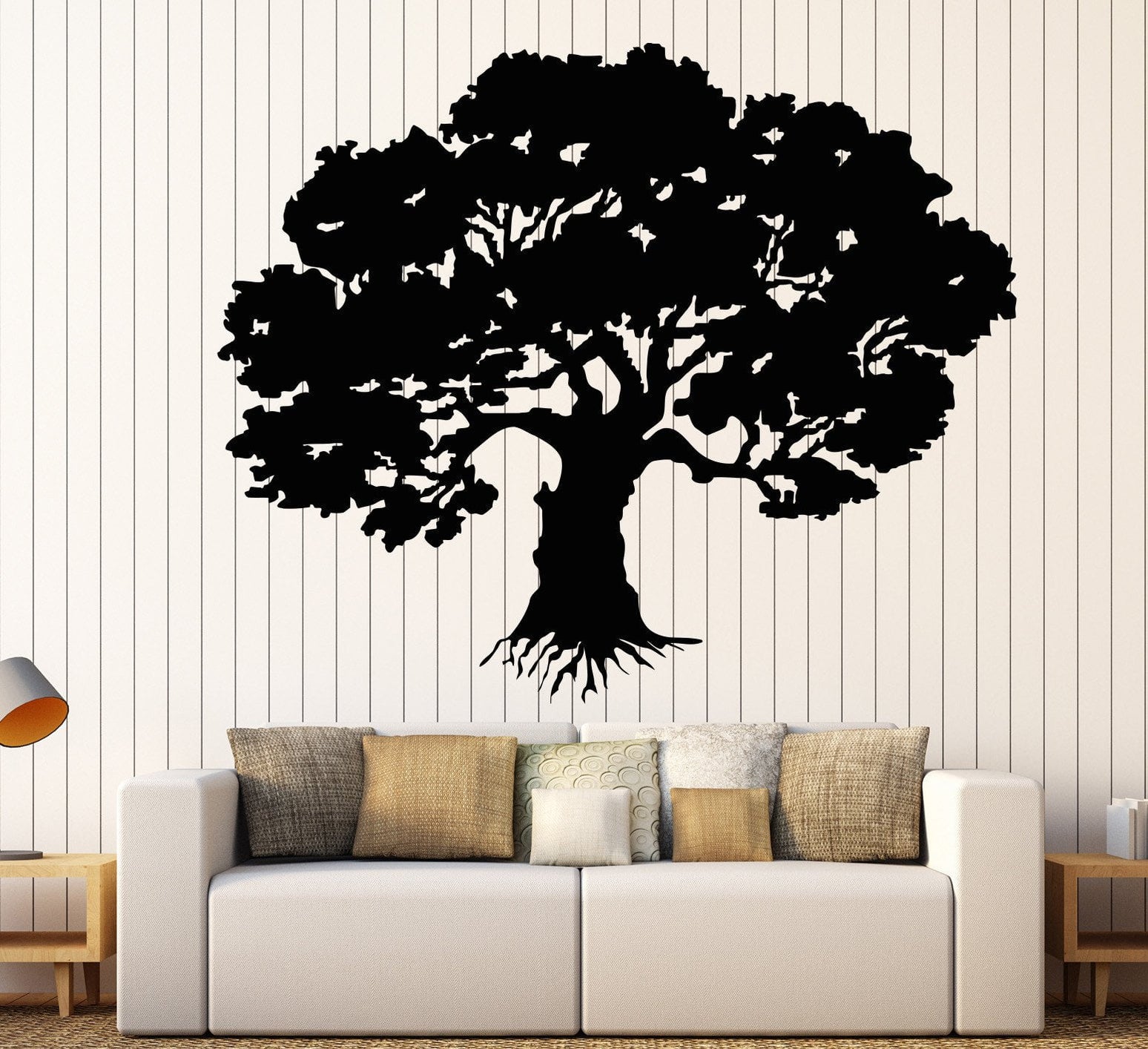 Vinyl Wall Decal Green Oak Tree Nature House Interior Stickers Unique ...