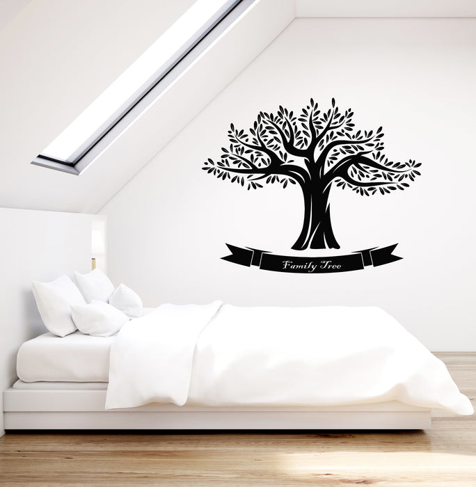 Vinyl Wall Decal Family Tree Oak Nature Logo Living Room Decor Stickers (3564ig)