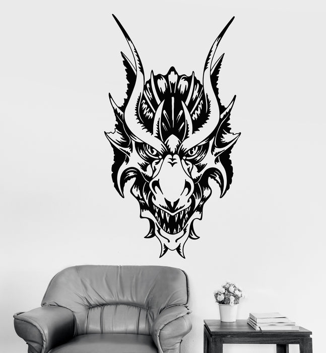 Vinyl Wall Decal Fantasy Dragon Head Fantastic Beast Stickers (2171ig)