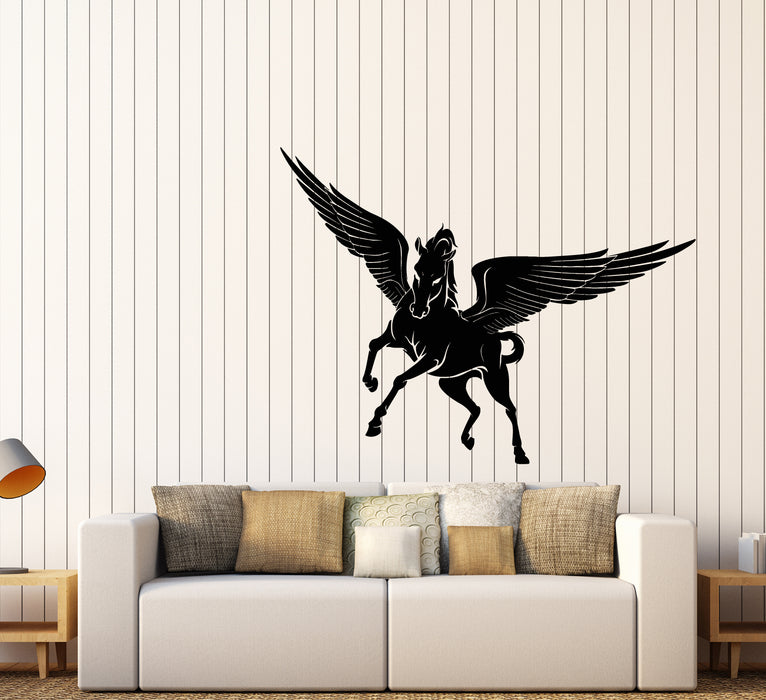 Vinyl Wall Decal Fantasy Beast Pegasus Horse Wings Stickers (3297ig)