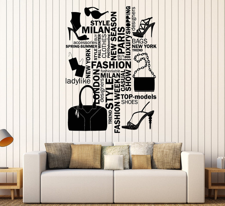 Vinyl Wall Decal Fashion Salon Woman Style Words Girl Stuff Stickers Unique Gift (ig4555)