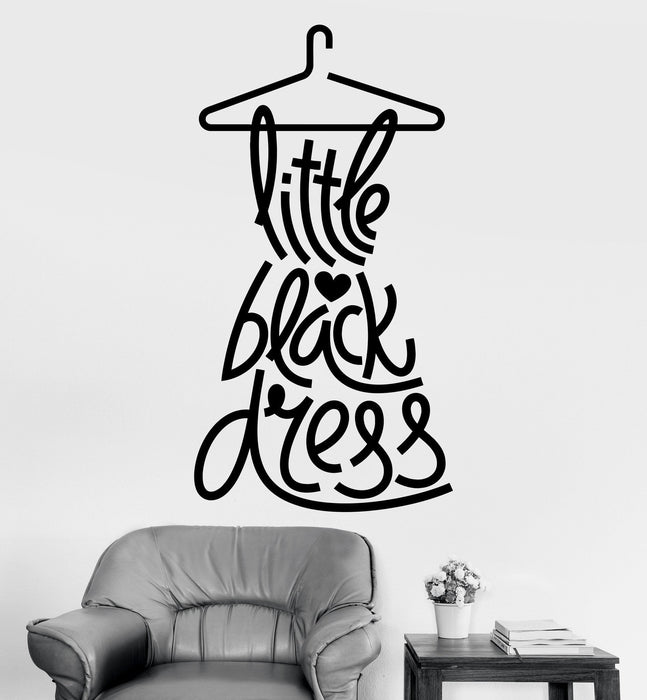 Vinyl Wall Decal Little Black Dress Fashion Quote Woman Stickers Unique Gift (ig3857)
