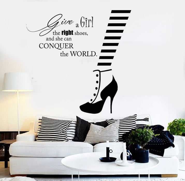 Vinyl Wall Decal Fashion Quote Shoe Shop Style Woman Stickers Unique Gift (ig4556)