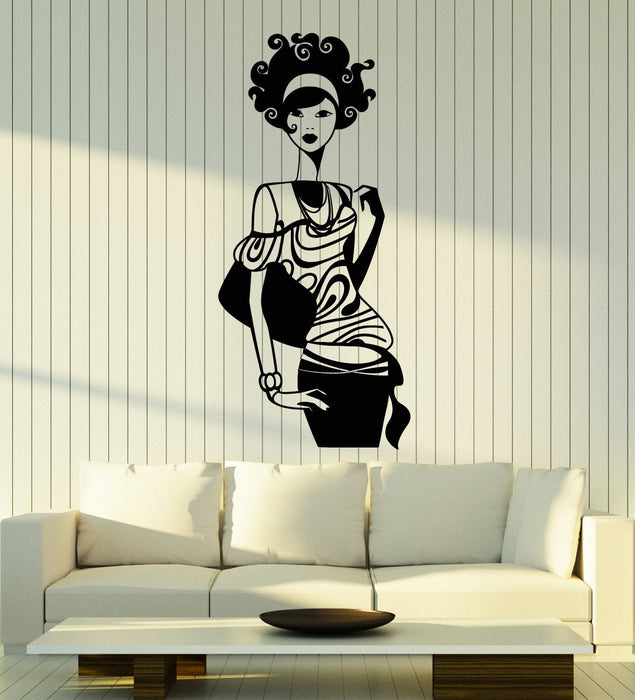 Виниловые наклейки на стену Модные супермодели Девушка в платье Леди Женщина Наклейки (2670ig)