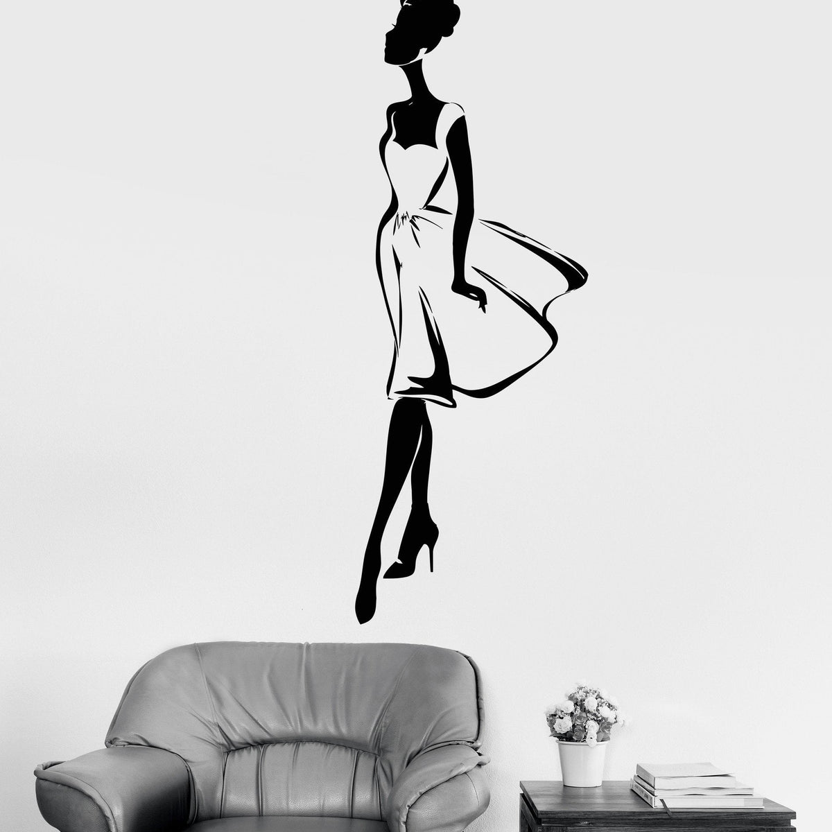 Vinyl Wall Decal Supermodel Fashion Girl Beauty Lady Woman Stickers Un ...