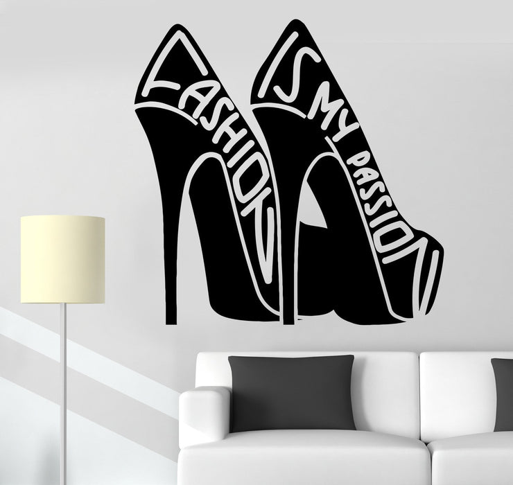 Vinyl Wall Decal Fashion Quote Girl Room Shoes Woman Stickers Unique Gift (427ig)