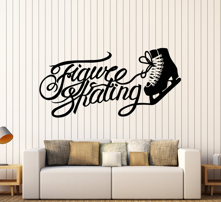 Vinyl Wall Decal Winter Sport Figure Skating Logo Signboard Stickers (3329ig)