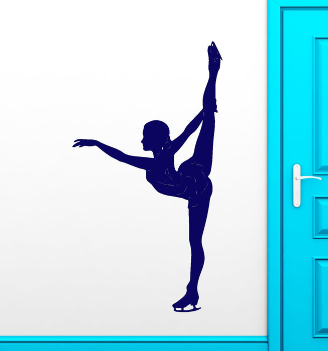 Виниловые наклейки на стену Фигурное катание Спортивные коньки Девушка на льду Наклейки Уникальный подарок (1969ig)