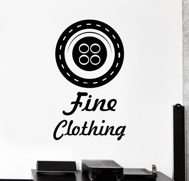 Vinyl Wall Decal Button Clothing Fashion Design Tailor Seamstress Stickers Unique Gift (493ig)