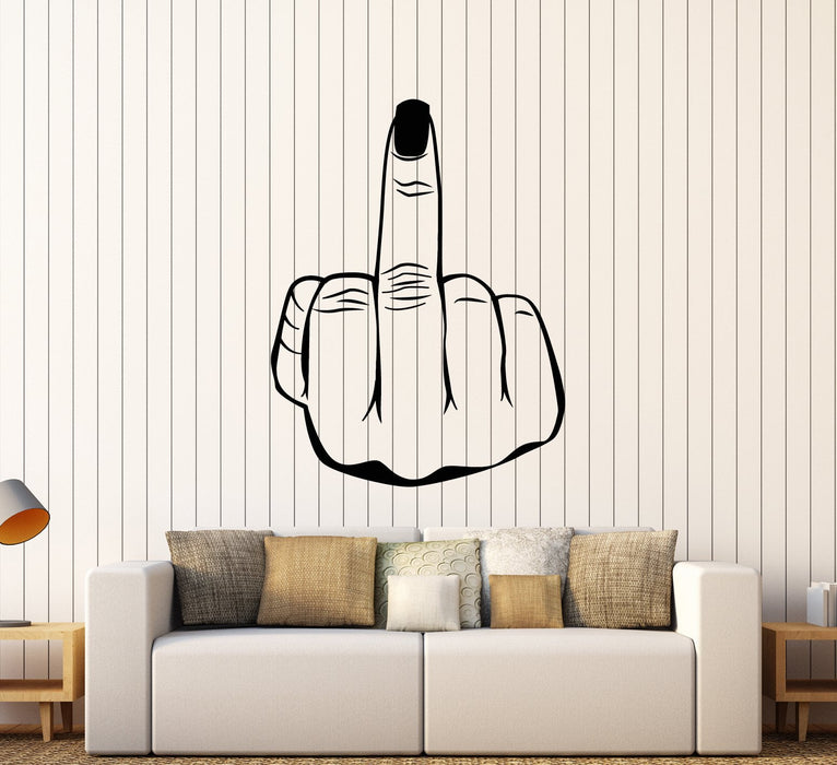 Vinyl Wall Decal Middle Finger Girl Nail Decor For Girl's Room Stickers (2620ig)