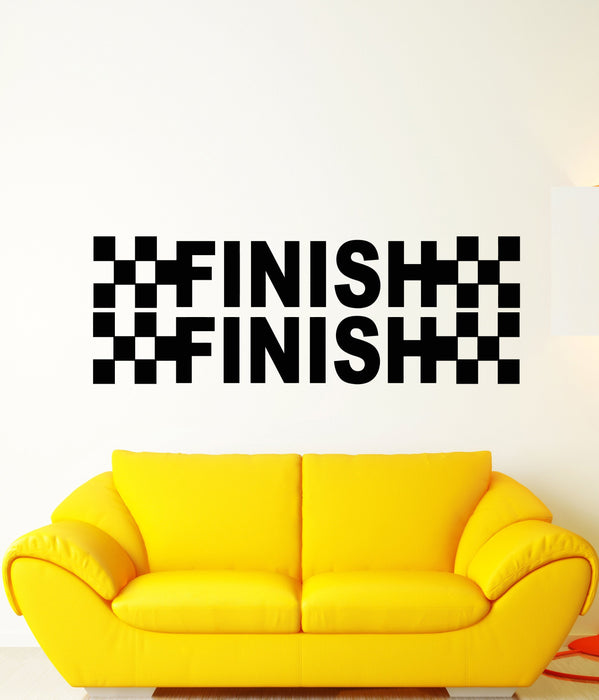Vinyl Wall Decal Finish Word Race Racer Home Interior Stickers (2898ig)