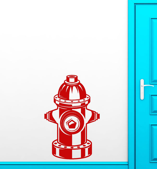 Vinyl Wall Decal Fire Hydrant Department For Firefighter Room Decoration Stickers (3000ig)