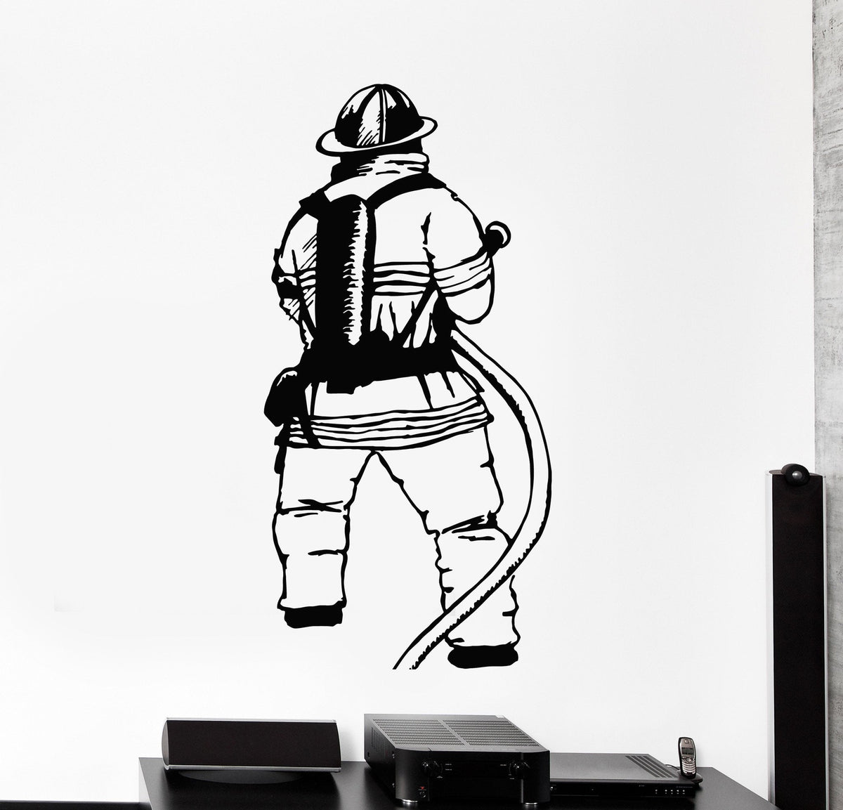 Vinyl Wall Decal Firefighter Fireman Fire Department Stickers Murals U ...