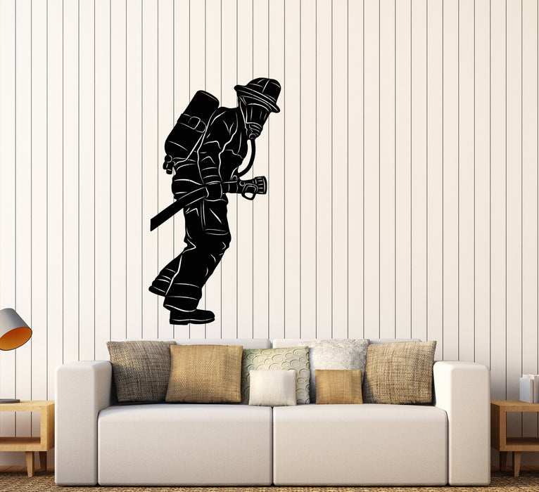 Vinyl Wall Decal Fire Dept Fireman Hero Firefighter Firefighting Stickers (3191ig)