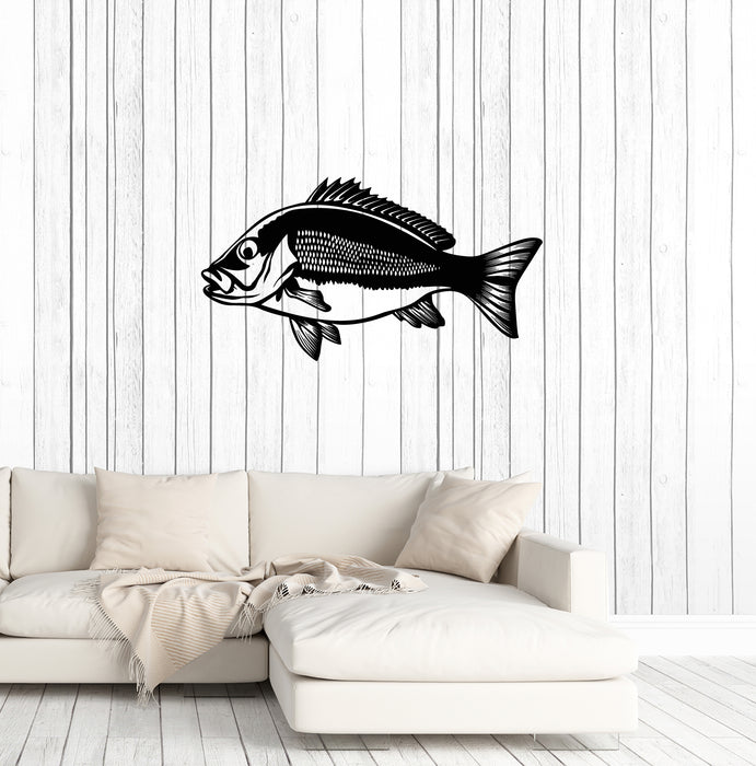 Vinyl Wall Decal Fish Fishing Club Logo For Fisherman Stickers (3955ig)