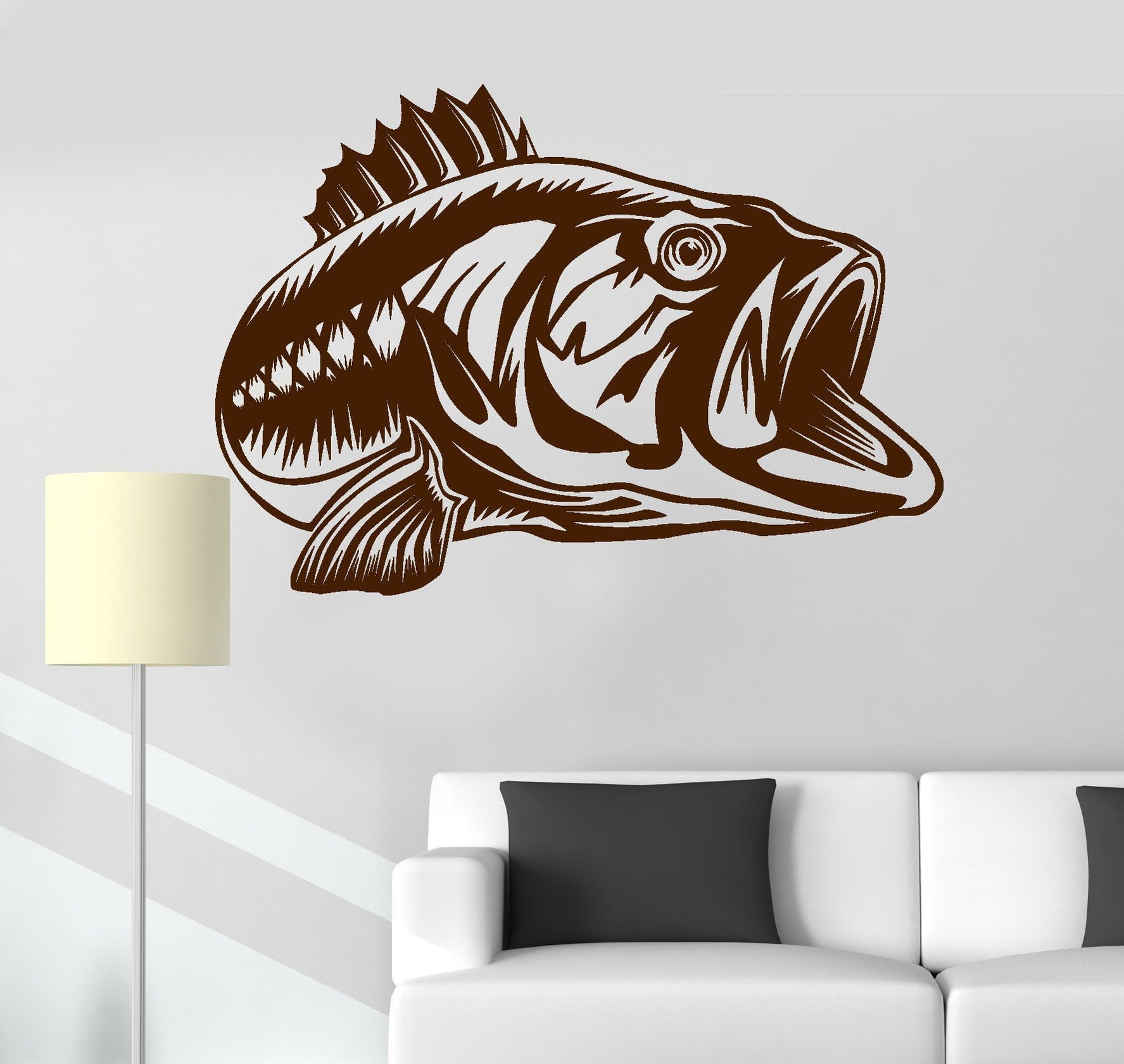 Dec Fish Sticker Vinyl Wall Decal Fish Ocean Sea Fishing Shop Decoration Stickers Mural ...