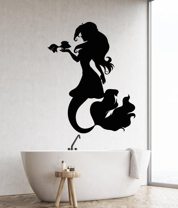 Vinyl Wall Decal Silhouette Mermaid Ocean Sea Style Beast Fish Fairy Tale Stickers Unique Gift (1847ig)