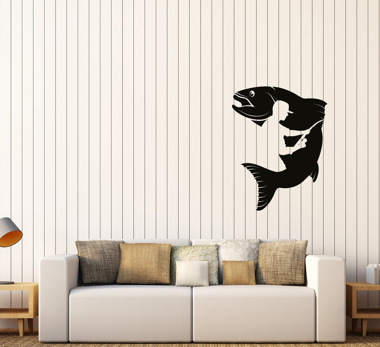 Fishing Wall Decal Fishing Rod Vinyl Sticker Hobby Home Interior Decor Art  Murals Living Room Bedroom Decor 5(fsh)