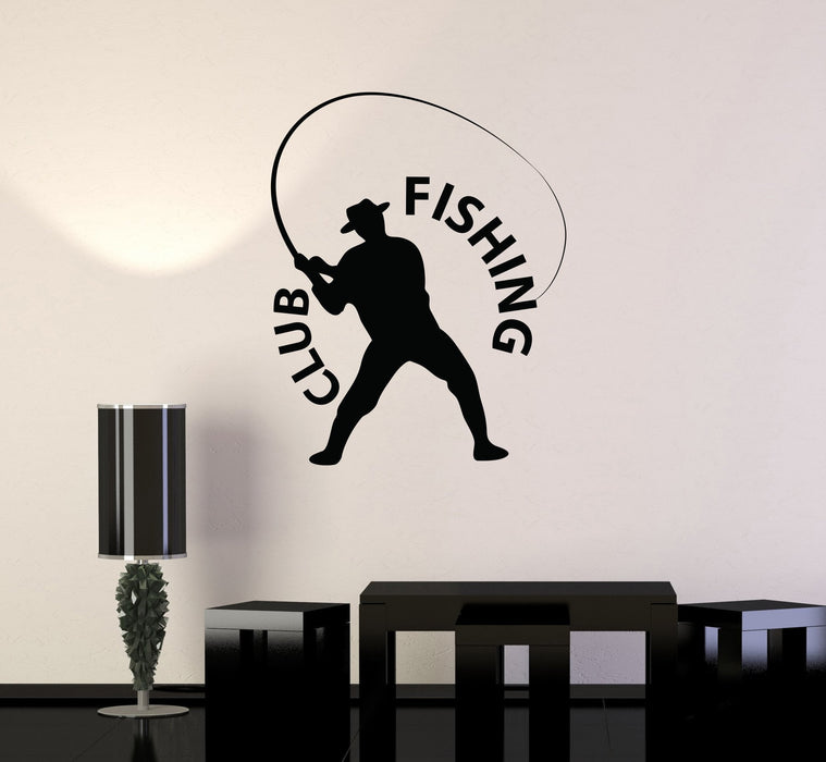 Vinyl Decal Fishing Club Fish Hobby Man Decor Wall Stickers Mural Unique Gift (ig2708)