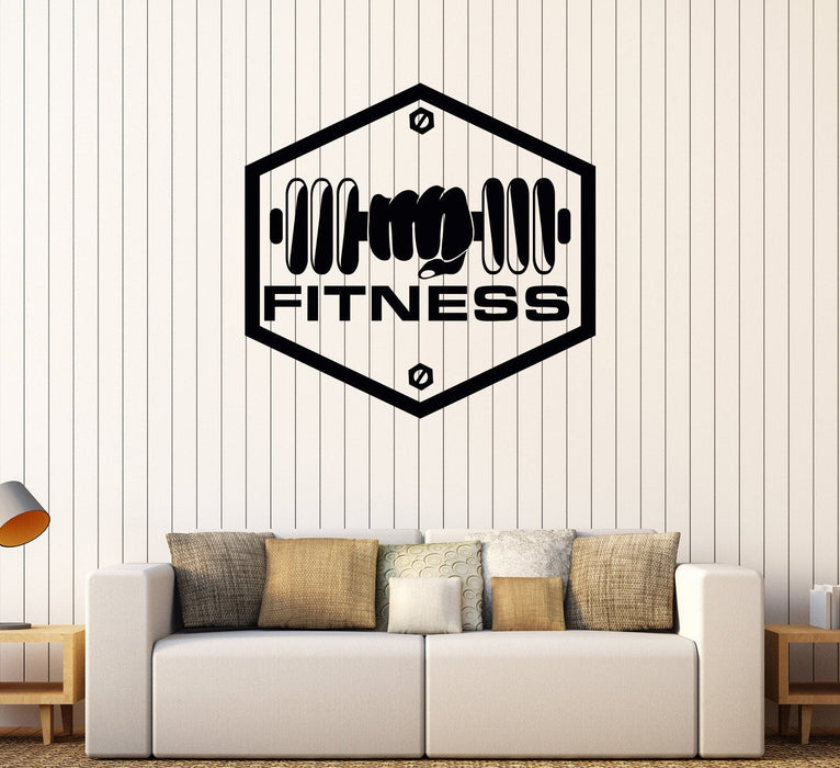 Vinyl Wall Decal Fitness Logo Bodybuilding Muscle Gym Stickers Unique Gift (549ig)