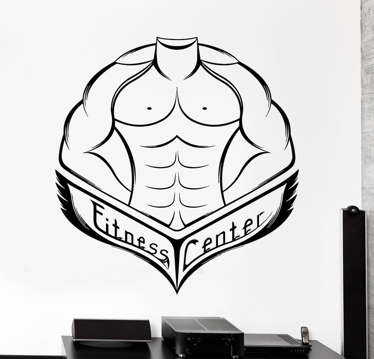 Vinyl Wall Decal Fitness Center Gym Iron Sport Bodybuilding Stickers Unique Gift (259ig)