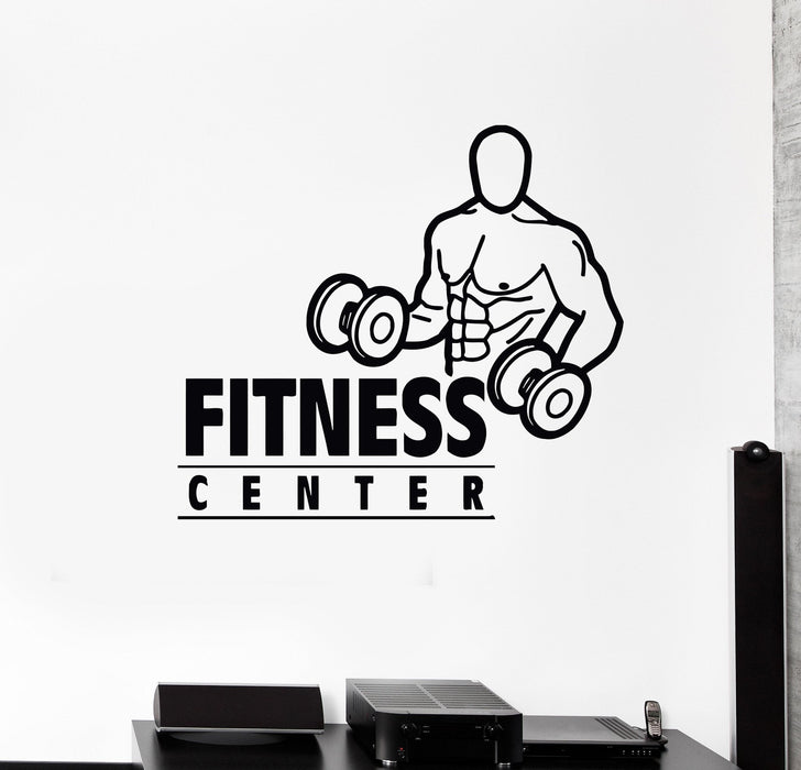 Vinyl Wall Decal Fitness Center Gym Bodybuilding Sports Stickers Mural Unique Gift (484ig)