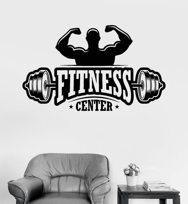 Vinyl Wall Decal Fitness Center Gym Bodybuilding Sports Art Stickers Unique Gift (ig3286)