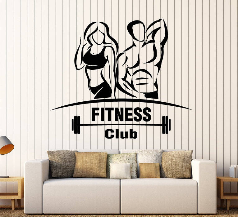 Vinyl Wall Decal Gym Fitness Club Sport Signboard Beautiful Body Stickers Unique Gift (1805ig)