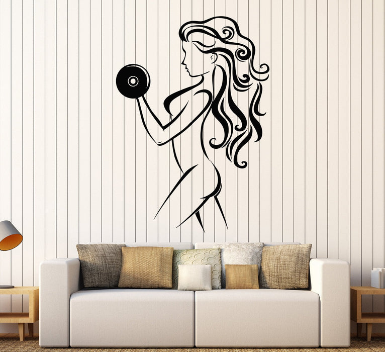 Виниловая наклейка на стену Красивое тело девушки Спорт Фитнес Здоровье Спортзал Наклейки Уникальный подарок (755ig)