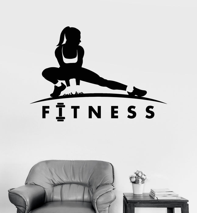 Vinyl Wall Decal Fitness Girl Healthy Lifestyle Sports Motivation Woman Unique Gift (ig3328)