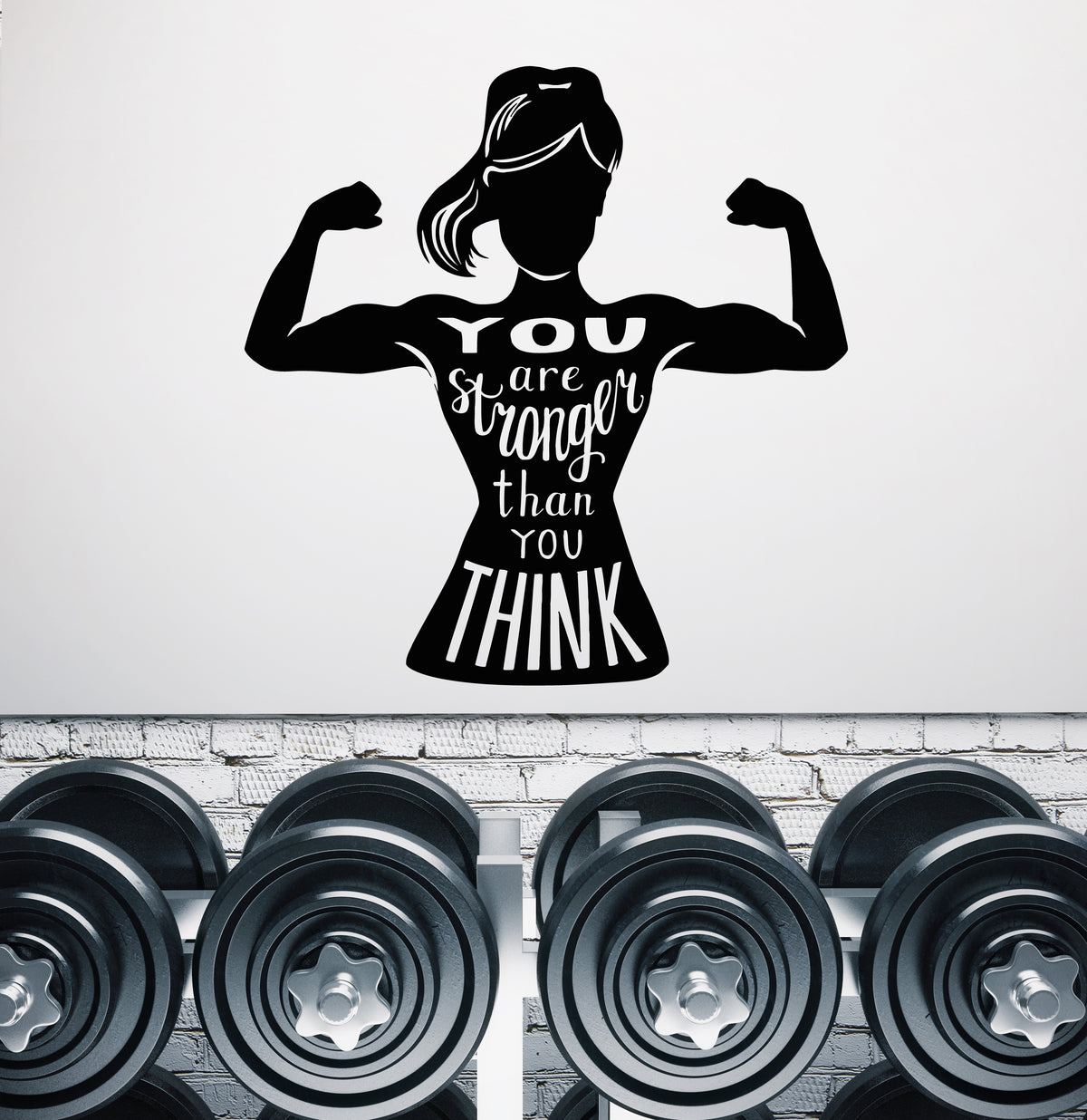 Buy marvellos Fitness Gym Girl Wall Sticker/Sports Girl wal Sticker (Black)  Online at Low Prices in India 