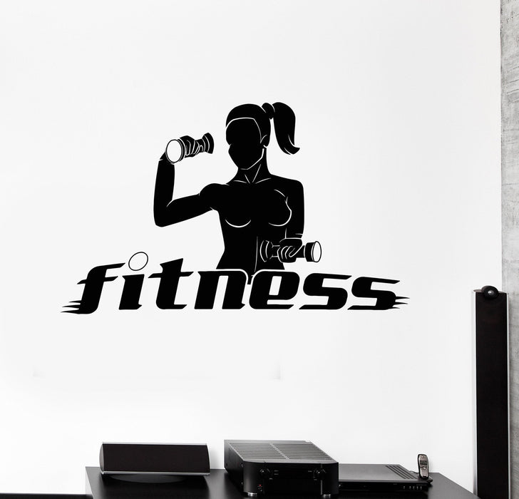 Vinyl Wall Decal Fitness Center Gym Sports Girl Stickers Mural Unique Gift (589ig)