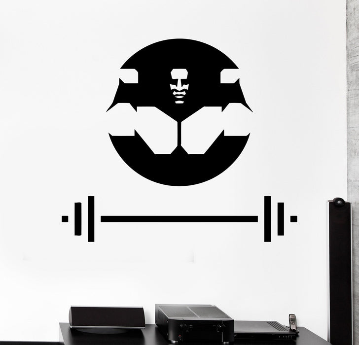 Autocollant mural en vinyle Musclé Bodybuilding Barbell Gym Sports Stickers Cadeau unique (339ig)