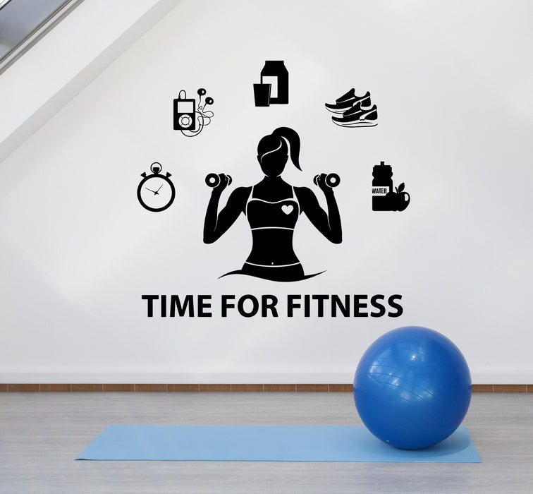 Vinyl Wall Decal Fitness Girl Motivation Gym Healthy Lifestyle Stickers Unique Gift (ig4853)