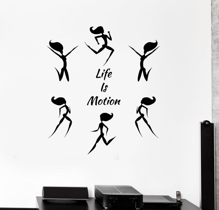 Autocollant mural en vinyle avec citation de remise en forme La vie est un mouvement Femme Gym Sports Autocollants Cadeau unique (ig4584)