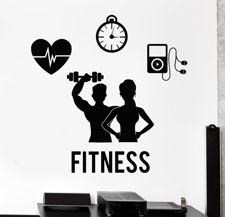Vinyl Wall Decal Gym Fitness Center Beautiful Body Sports Health Stickers Unique Gift (840ig)