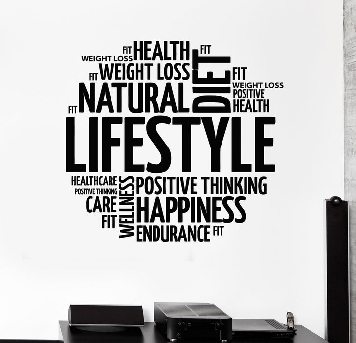 Vinyl Wall Decal Healthy Lifestyle Words Motivation Diet Stickers Unique Gift (ig4251)